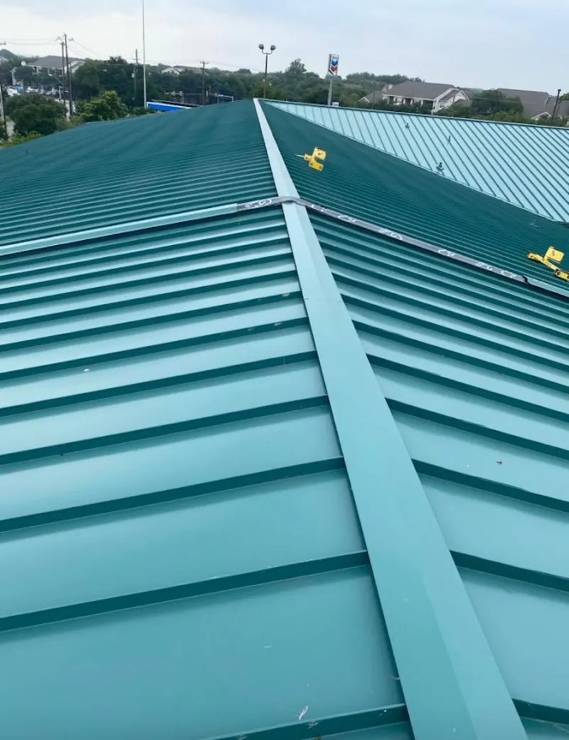 Green commercial metal roof ridge and valley for Metal Roof Repair in Irmo